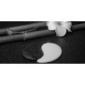 CANVAS PRINT SPA STILL LIFE WITH YIN AND YANG SYMBOL IN BLACK AND WHITE - BLACK AND WHITE PICTURES - PICTURES