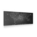 CANVAS PRINT BLACK AND WHITE WORLD MAP - PICTURES OF MAPS - PICTURES