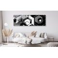 CANVAS PRINT FUTURISTIC GEOMETRY IN BLACK AND WHITE - BLACK AND WHITE PICTURES - PICTURES