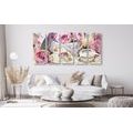 5-PIECE CANVAS PRINT ROMANTIC VINTAGE STYLE - VINTAGE AND RETRO PICTURES - PICTURES