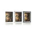 POSTER MIT PASSEPARTOUT BUDDHAS GESICHT - FENG SHUI - POSTER