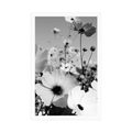 POSTER MEADOW OF SPRING FLOWERS IN BLACK AND WHITE - BLACK AND WHITE - POSTERS
