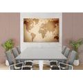 CANVAS PRINT VINTAGE WORLD MAP - PICTURES OF MAPS - PICTURES