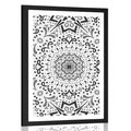 POSTER WITH MOUNT UNIQUE ETHNIC PATTERN IN BLACK AND WHITE - BLACK AND WHITE - POSTERS