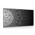 CANVAS PRINT MANDALA IN BLACK AND WHITE - BLACK AND WHITE PICTURES - PICTURES