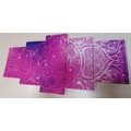 5-PIECE CANVAS PRINT INDIAN MANDALA WITH A GALACTIC BACKGROUND - PICTURES FENG SHUI - PICTURES