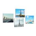 CANVAS PRINT SET VIEW OF THE EIFFEL TOWER IN PARIS - SET OF PICTURES - PICTURES