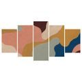 TABLEAU EN 5 PARTIES – FORMES ABSTRAITES COLORÉES - IMAGES FORMES ABSTRAITES - TABLEAUX