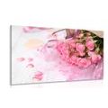 WANDBILD BLUMENSTRAUSS AUS ROSA ROSEN - STILLLEBEN-BILDER - BILDER