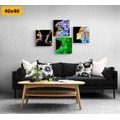 CANVAS PRINT SET COLORED ABSTRACTION - SET OF PICTURES - PICTURES