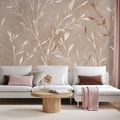 TAPÉTA FINOM BÉZS ÁGACSKÁK - LEVELES TAPÉTÁK - TAPÉTÁK