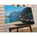 CANVAS PRINT WOODEN VIKING SHIP - PICTURES OF NATURE AND LANDSCAPE - PICTURES