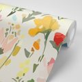 WALLPAPER YELLOW FLOWERS WITH A VINTAGE TOUCH - WALLPAPERS FLOWERS - WALLPAPERS