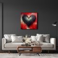 OBRAZ ČERNOBÍLÉ SRDCE V CHAOSU - OBRAZY LÁSKA - OBRAZY