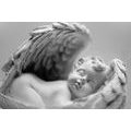 CANVAS PRINT SMALL ANGEL IN BLACK AND WHITE - BLACK AND WHITE PICTURES - PICTURES