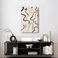 TABLEAU SUR TOILE – COURBES ORGANIQUES EN BEIGE - IMAGES FORMES ABSTRAITES - TABLEAUX