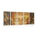 5-PIECE CANVAS PRINT BUDDHA IN DETAIL IN A GOLD DESIGN - PICTURES FENG SHUI{% if product.category.pathNames[0] != product.category.name %} - PICTURES{% endif %}