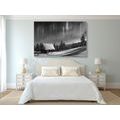 CANVAS PRINT FAIRY-TALE WINTER LANDSCAPE IN BLACK AND WHITE - BLACK AND WHITE PICTURES - PICTURES