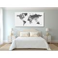 DECORATIVE PINBOARD DETAILED MAP OF THE WORLD IN BLACK AND WHITE - PICTURES ON CORK - PICTURES