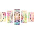 5-PIECE CANVAS PRINT MANDALA IN AN INTERESTING DESIGN - PICTURES FENG SHUI - PICTURES