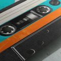 WANDBILD RETRO-KASSETTE MIT KREISEN - MUSIKBILDER - BILDER