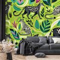 SELBSTKLEBENDE TAPETE LEOPARDEN IM TROPISCHEN DSCHUNGEL - TAPETEN MIT TIERMOTIVEN - TAPETEN