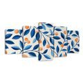 TABLEAU EN 5 PARTIES – BRANCHES BLEUES AUX FRUITS - TABLEAUX ARBRES ET FEUILLES - TABLEAUX