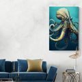 CANVAS PRINT BLUE-GOLD OCTOPUS - PICTURES LORDS OF THE ANIMAL KINGDOM - PICTURES