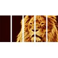 5-PIECE CANVAS PRINT LION'S HEAD IN AN ABSTRACT DESIGN - PICTURES OF ANIMALS{% if product.category.pathNames[0] != product.category.name %} - PICTURES{% endif %}