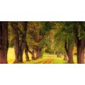 CANVAS PRINT TRAIL THROUGH THE AUTUMN FOREST - PICTURES OF NATURE AND LANDSCAPE - PICTURES