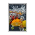 AFFICHE FRUITS DANS L'EAU - AVEC UN MOTIF DE CUISINE - AFFICHES