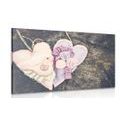 CANVAS PRINT HANDMADE HEART ON A STUMP - VINTAGE AND RETRO PICTURES - PICTURES