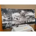 CANVAS PRINT UNIQUE LONDON AND THE RIVER THAMES IN BLACK AND WHITE - BLACK AND WHITE PICTURES - PICTURES