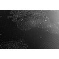 CANVAS PRINT WORLD MAP WITH NIGHT SKY IN BLACK AND WHITE - PICTURES OF MAPS - PICTURES