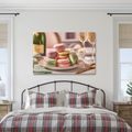 OBRAZ PASTELOVÉ MAKRONKY NA TALÍŘI - OBRAZY JÍDLA A NÁPOJE - OBRAZY