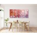 5-PIECE CANVAS PRINT FLORAL MANDALA - PICTURES FENG SHUI - PICTURES