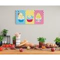 CANVAS PRINT POP ART CUPCAKES - POP ART PICTURES - PICTURES