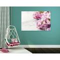 CANVAS PRINT BEAUTIFUL FLOWERS ON A MARBLE BACKGROUND - PICTURES FLOWERS - PICTURES