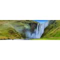 WANDBILD IKONISCHER WASSERFALL IN ISLAND - BILDER VON WASSERFÄLLEN - BILDER