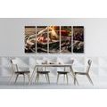 5-PIECE CANVAS PRINT VARIATIONS OF CHEESE ON A BOARD - PICTURES OF FOOD AND DRINKS - PICTURES