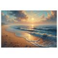 OBRAZ KLIDNÉ VLNY PŘI ÚSVITU - OBRAZY VÝCHOD A ZÁPAD SLUNCE - OBRAZY