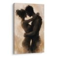 TABLEAU SUR TOILE – SILHOUETTE INTIME D’UN COUPLE AMOUREUX - TABLEAUX D'AMOUR - TABLEAUX