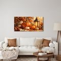 QUADRO SU TELA – COMPOSIZIONE AUTUNNALE ALLA FINESTRA - QUADRI HALLOWEEN E HORROR - STAMPE E QUADRI