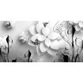 CANVAS PRINT ABSTRACT FLOWERS IN BLACK AND WHITE - BLACK AND WHITE PICTURES - PICTURES