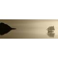 CANVAS PRINT SAILBOAT IN SEPIA DESIGN - BLACK AND WHITE PICTURES - PICTURES