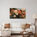 TABLEAU SUR TOILE – PRAIRIE FLEURIE AUX TONS CHAUDS - TABLEAUX DE FLEURS - TABLEAUX