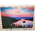 CANVAS PRINT LAKE AT SUNSET - PICTURES OF NATURE AND LANDSCAPE - PICTURES