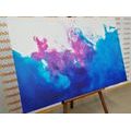 CANVAS PRINT INK IN BLUE-VIOLET SHADES - ABSTRACT PICTURES - PICTURES