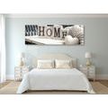 CANVAS PRINT WITH THE INSCRIPTION HOME AND A STILL LIFE - PICTURES WITH INSCRIPTIONS AND QUOTES - PICTURES