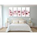 IMPRESSION SUR TOILE EN 5 PARTIES FLEURS DE CERISIER - IMPRESSIONS SUR TOILE FLEURS - IMPRESSION SUR TOILE